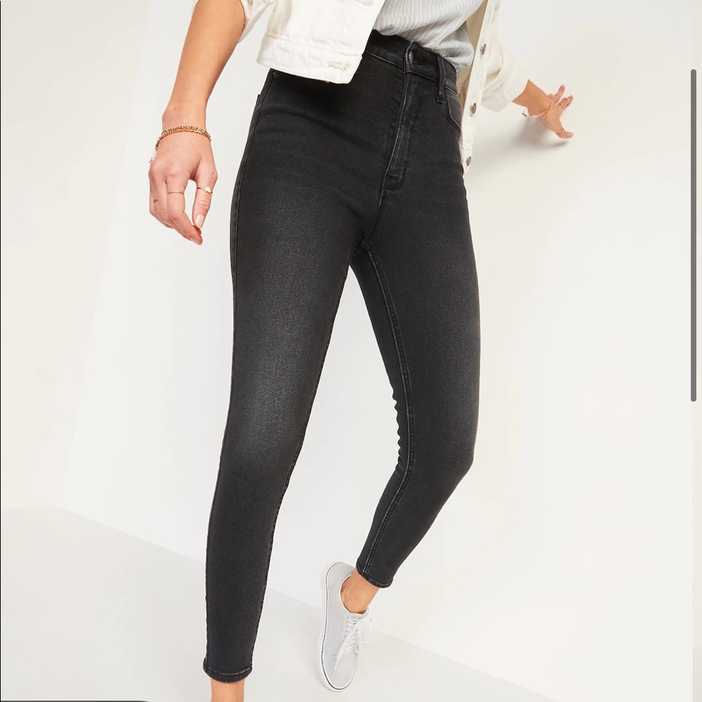 Black High Rise Rockstar Super Skinny Jeans